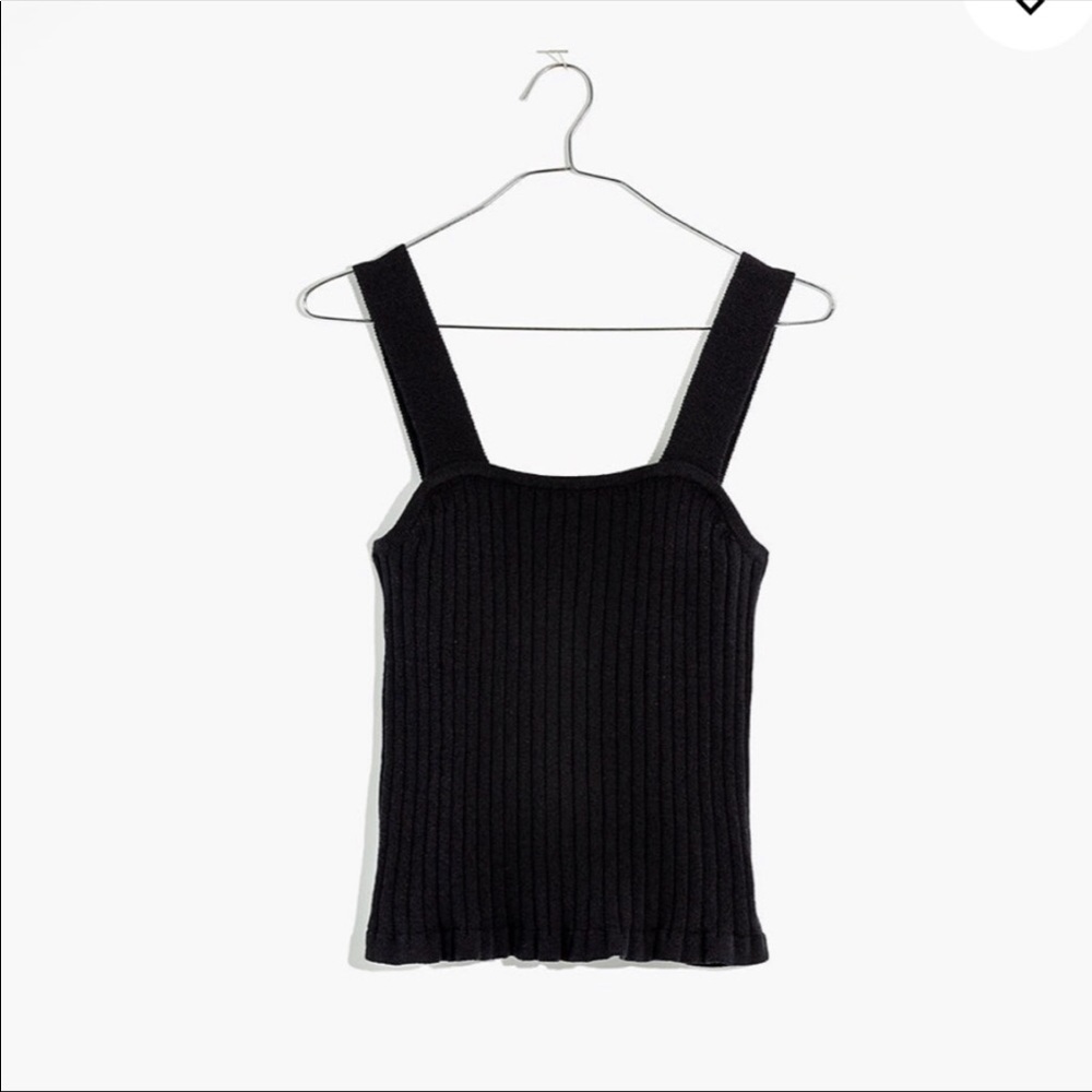 Madewell Tilney Ribbed Sweater Tank Black size L